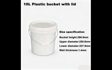 10 Liter Plastic Round Open Head Pails